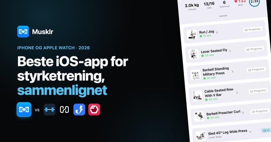 Beste iOS-app for styrketrening - Musklr