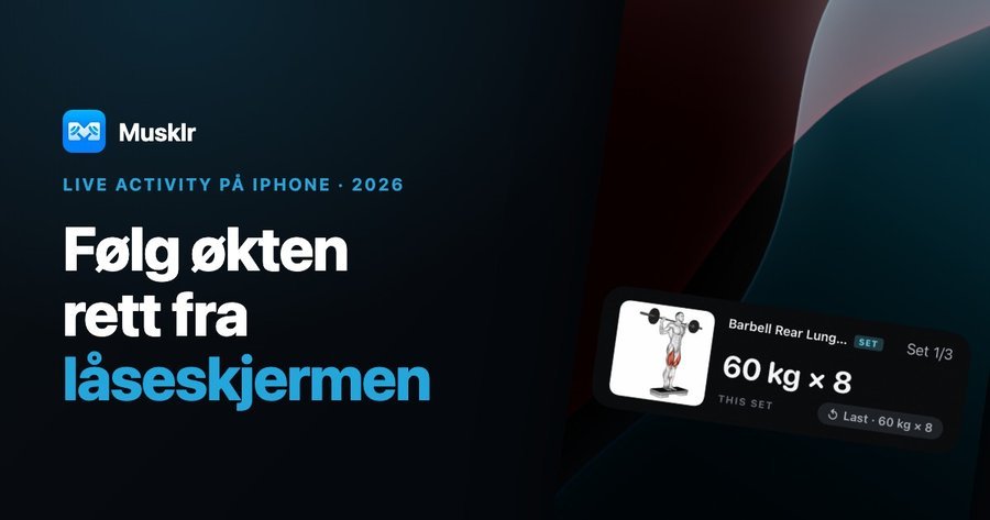 Live Activity på låseskjerm - Musklr